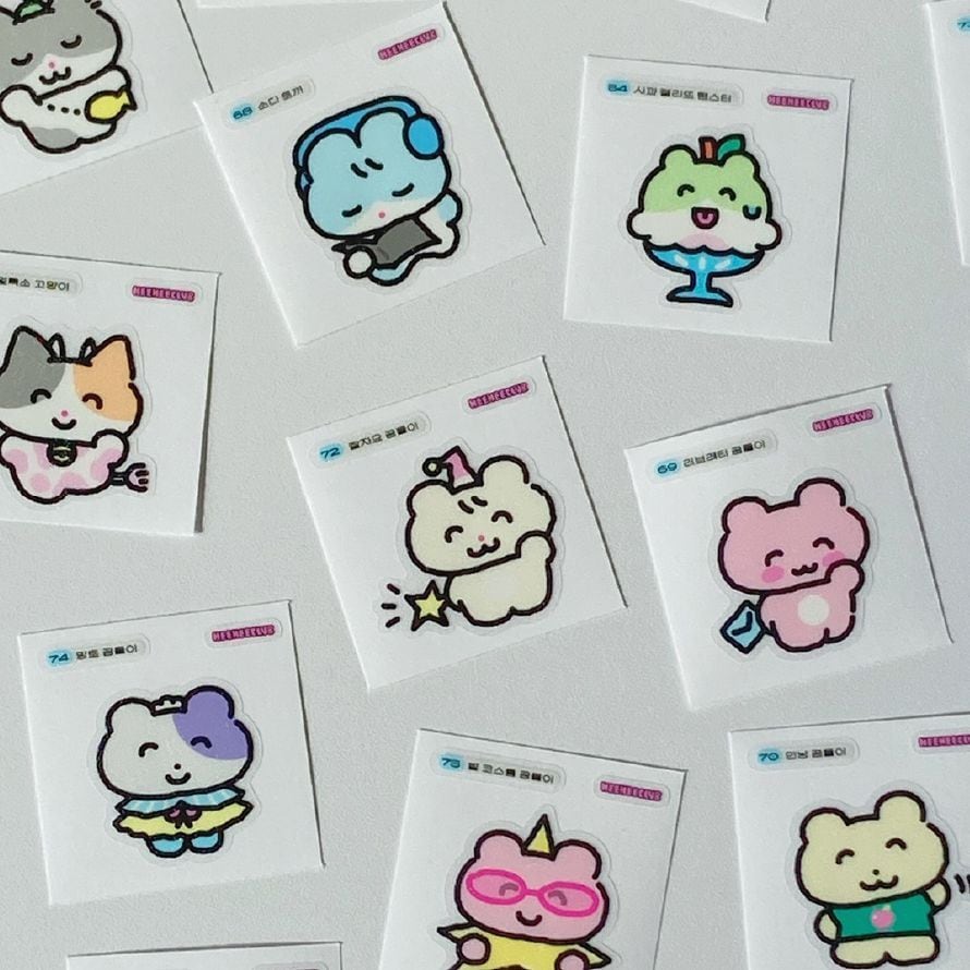 HEEHEECLUB] 貼ってはがせる PVC ランダム ステッカー シール セット