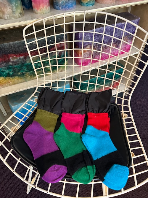 FAKUI  color block ruffle socks