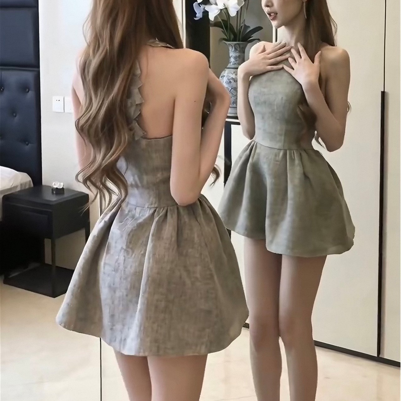 Halter Neck Mini Dress