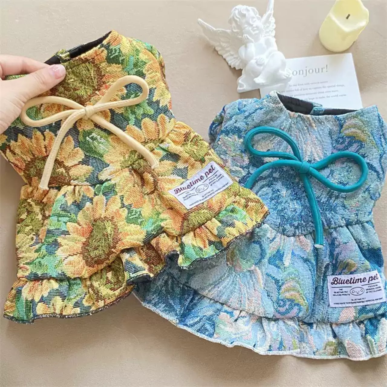 絵画風お花のワンピース♡0130