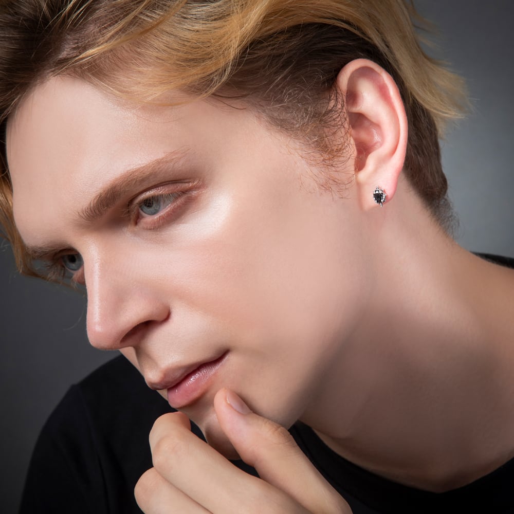 ブラックナイトピアス 片耳用 ACE0190 Black knight earring シルバー