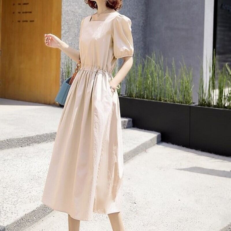 パフスリーブウエストリボンワンピース 733 Mimirie