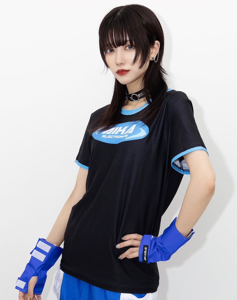 AIKAロゴ Tシャツ【BLACK×BLUE】 ／AIKA ELECTRONICS | AIKA