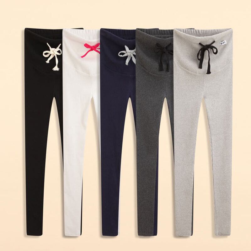 【新作】【送料無料】 無地ドローストリングウエストマタニティレギンス妊婦人形妊娠レギンスパンツマタニティ服 ソリッドカラー expec527036768887