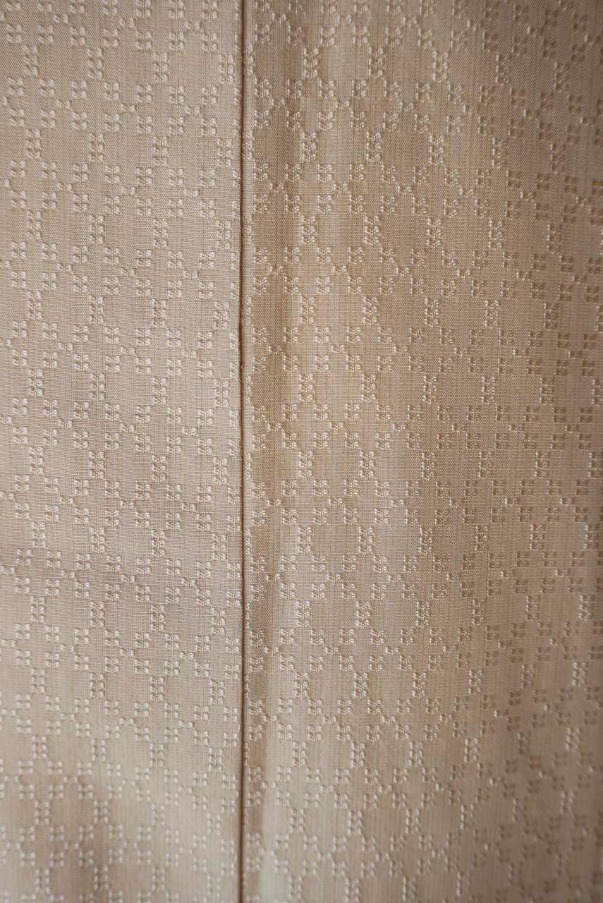 【袷】浅黄色地 花織風 御召