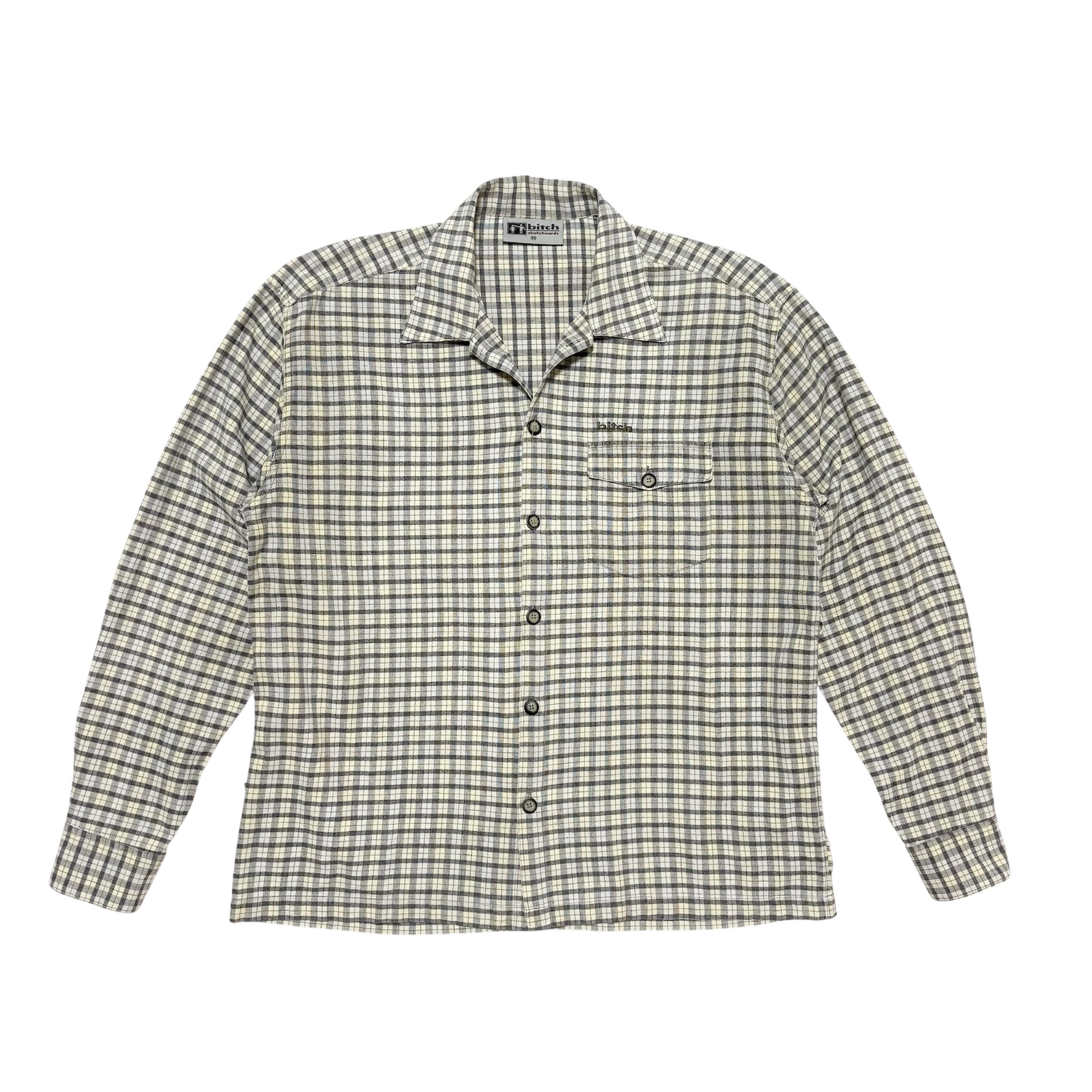 中古 90s ビッチスケートボード bitch skateboards フランネルシャツ クリーニング済み 長袖シャツ 実寸メンズ XL