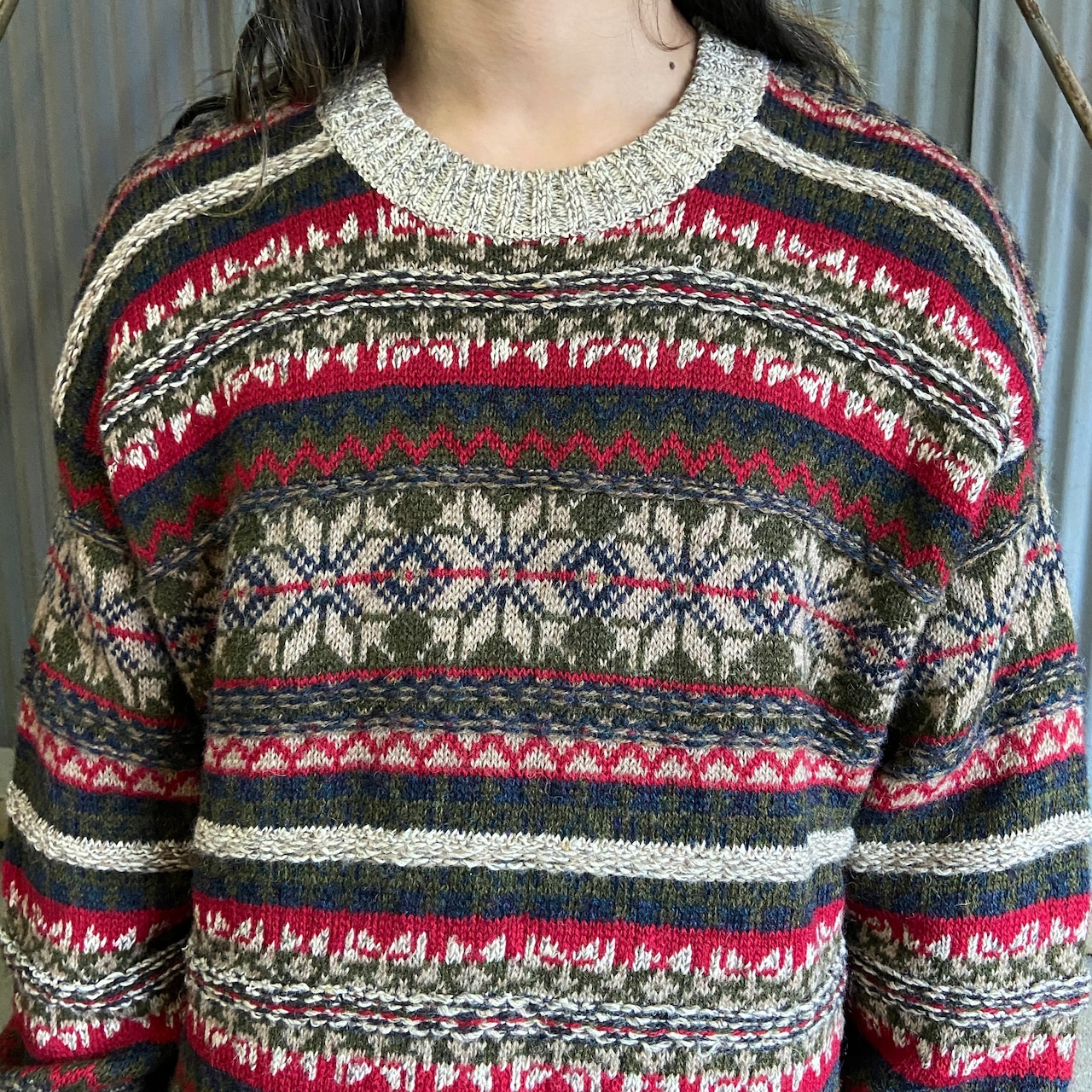 90年代 TOMMY HILFIGER トミーヒルフィガー フェアアイル柄 ウール 
