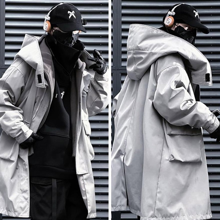 サイバーパンク｜ウィンドブレーカー｜Y2K “街で未来っぽい”一枚｜天使