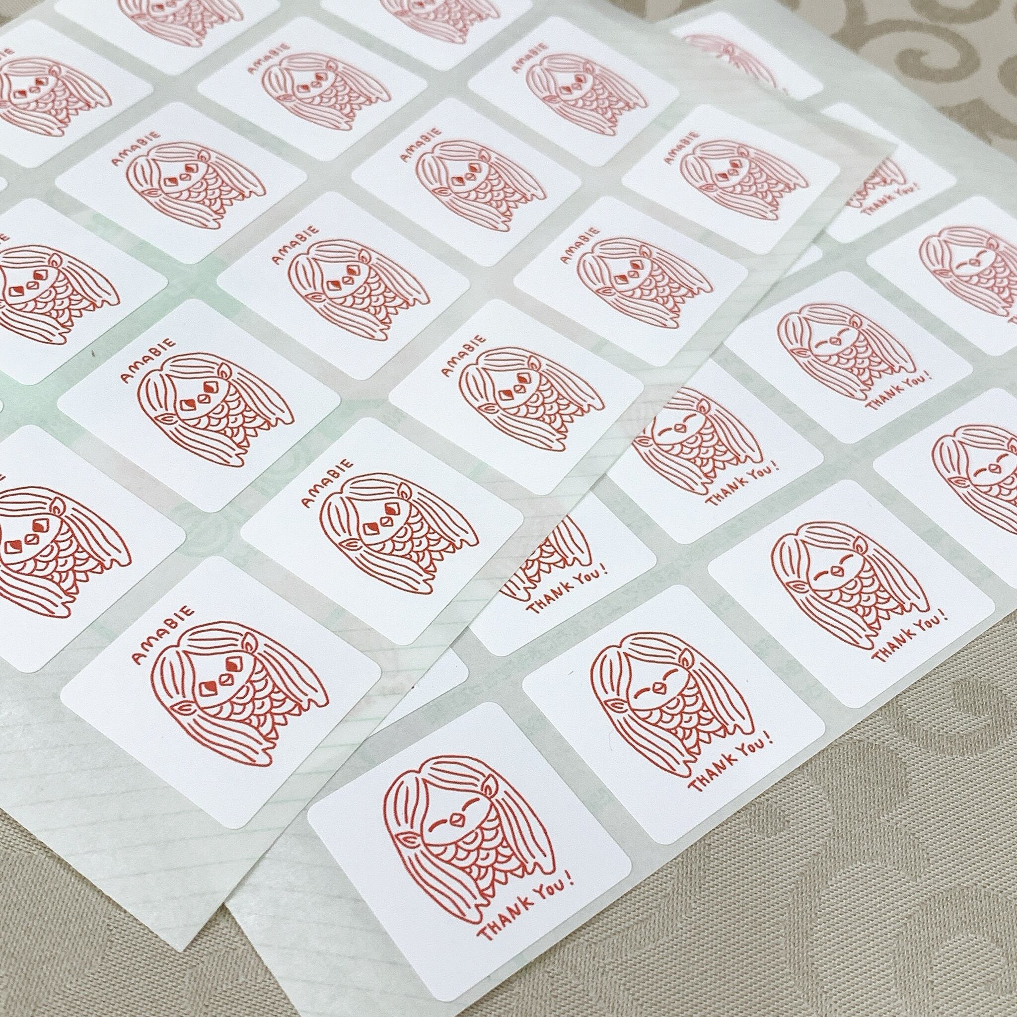 【送料込】アマビエ様シール 40枚 (20枚×2種) | 陶芸家 熊本栄司