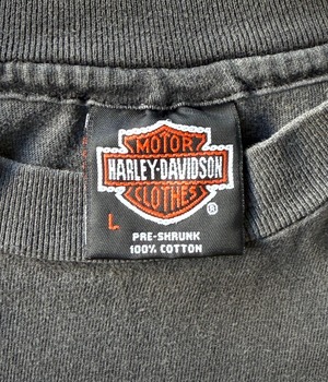 -Harley Davidson- Vintage 90s L Print T-shirt