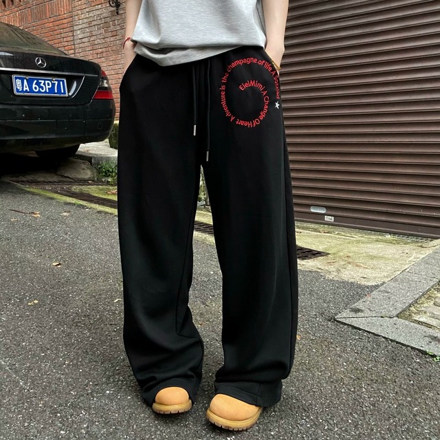 メッセージグラフィックルーズフォルムスウェットパンツ 2col   R02554