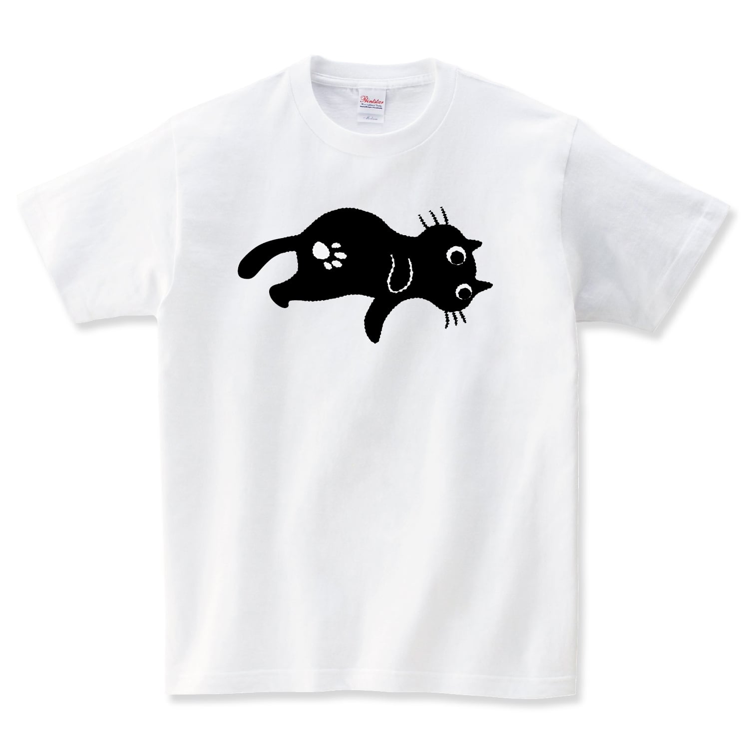 ゴロゴロする猫 Tシャツ メンズ レディース 半袖 かわいい イラスト 白