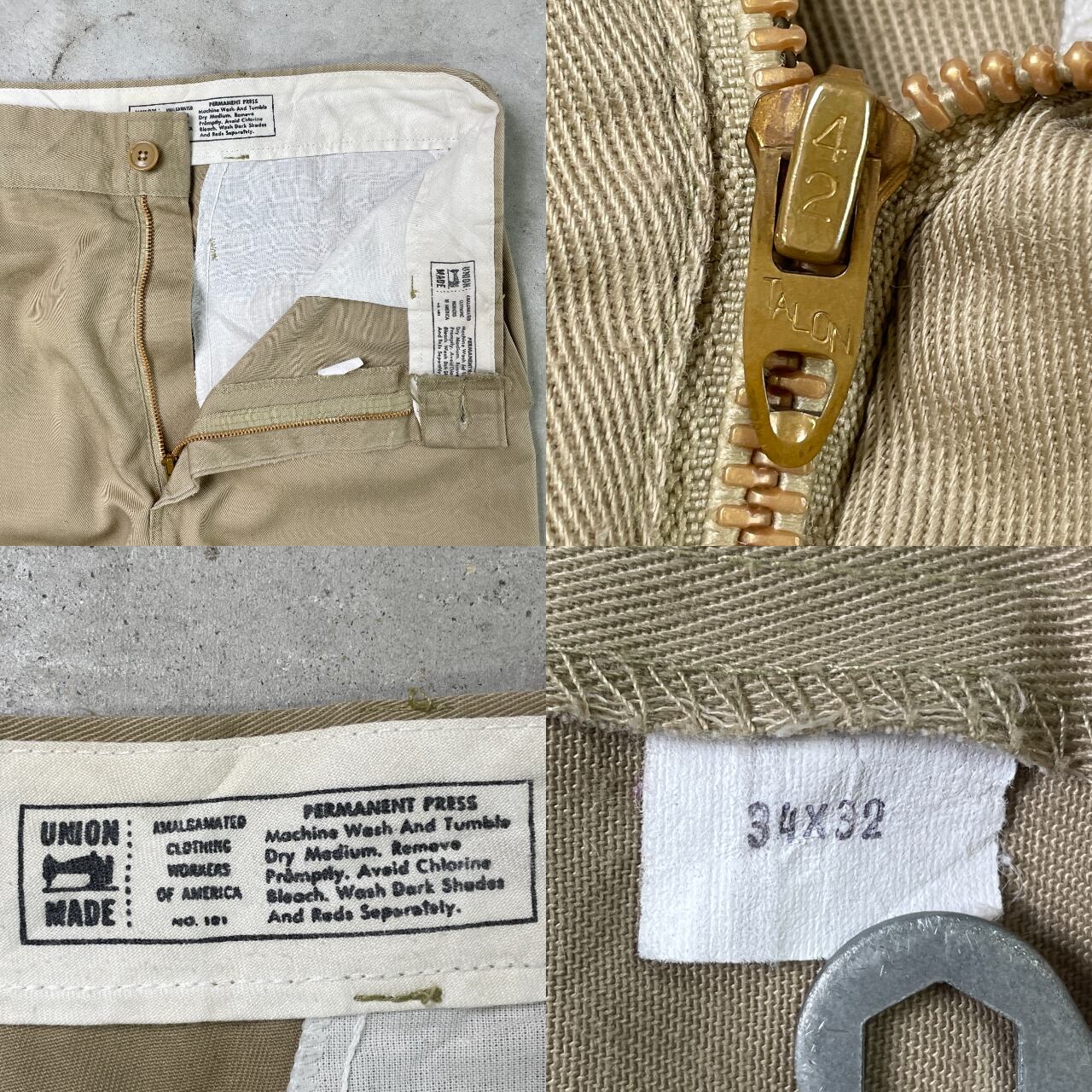 80年代 USA製 民間品 U.S.NAVY チノトラウザーズ メンズW32相当 古着