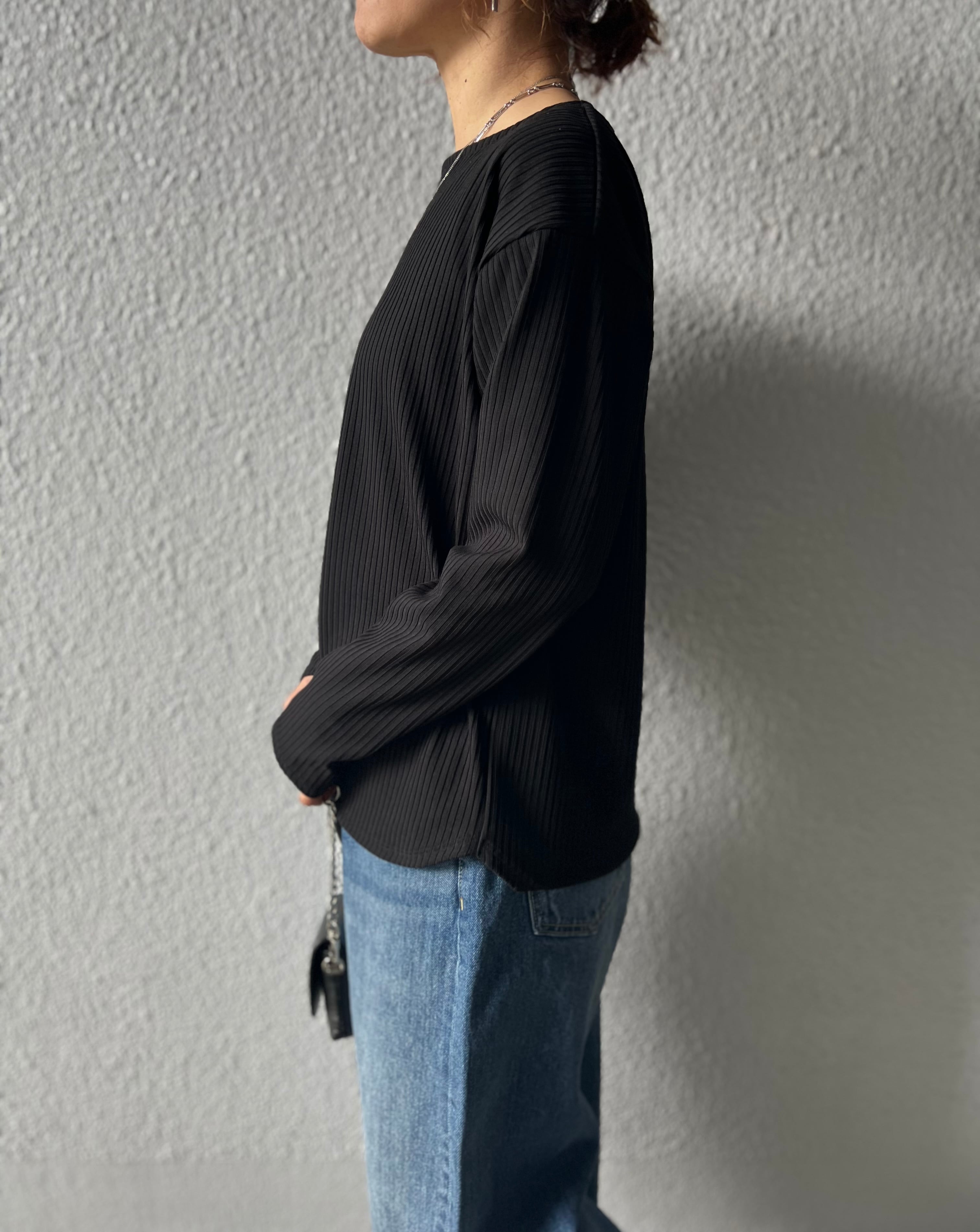 【LEMELANGE】ボートネックストレッチリブtee 8551006