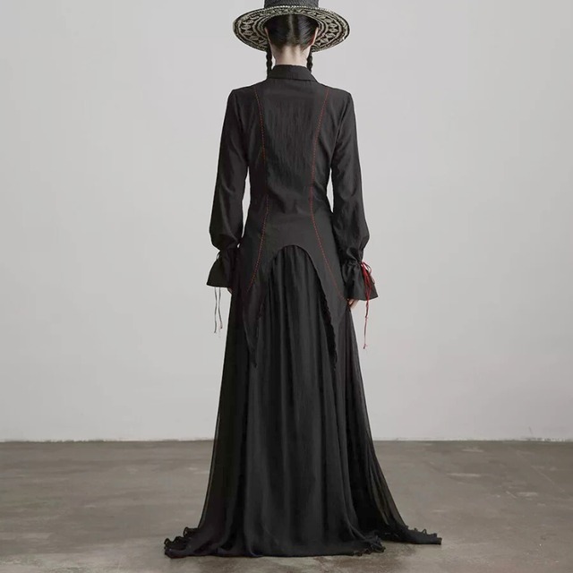 Gothic stitch flare shirt C1314