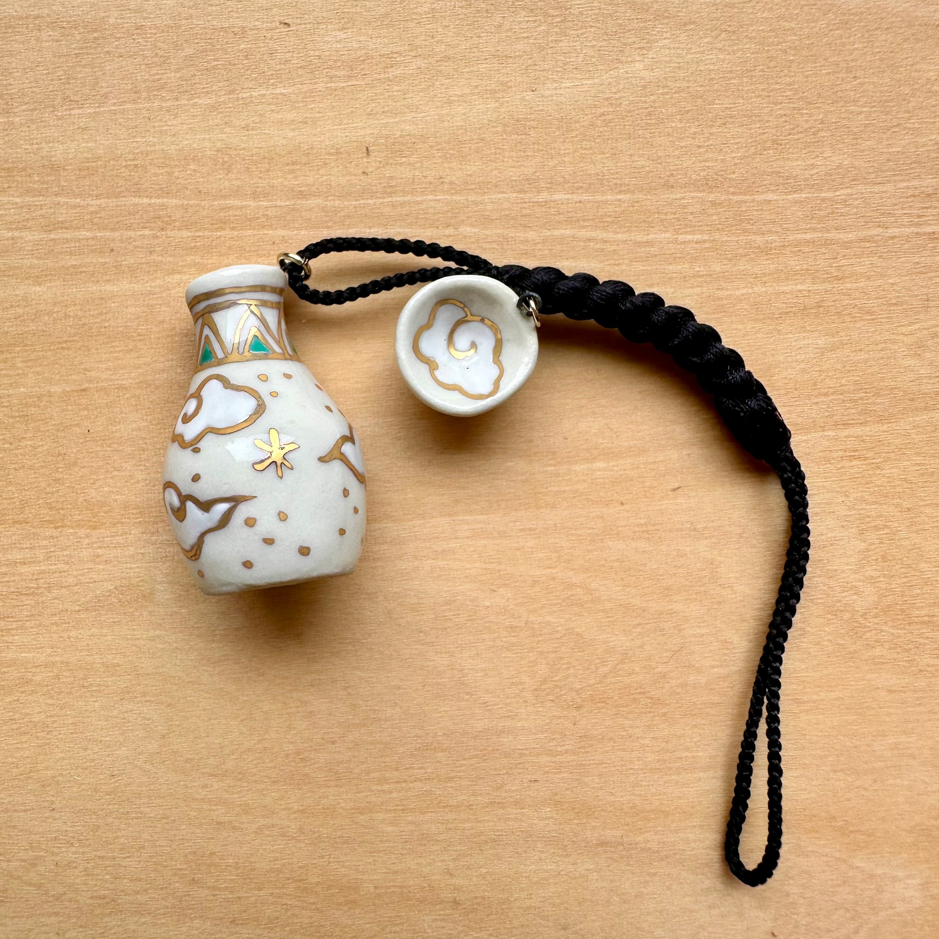 瓢箪徳利と平戸根付(蛙) 道甫 販売中