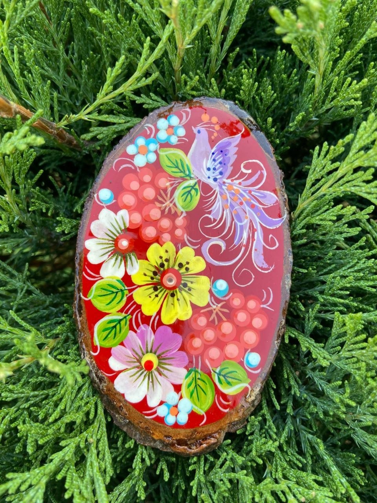 ペトリキフカ塗りのマグネット ペトリキウカ村（Khomenko製作） - 1