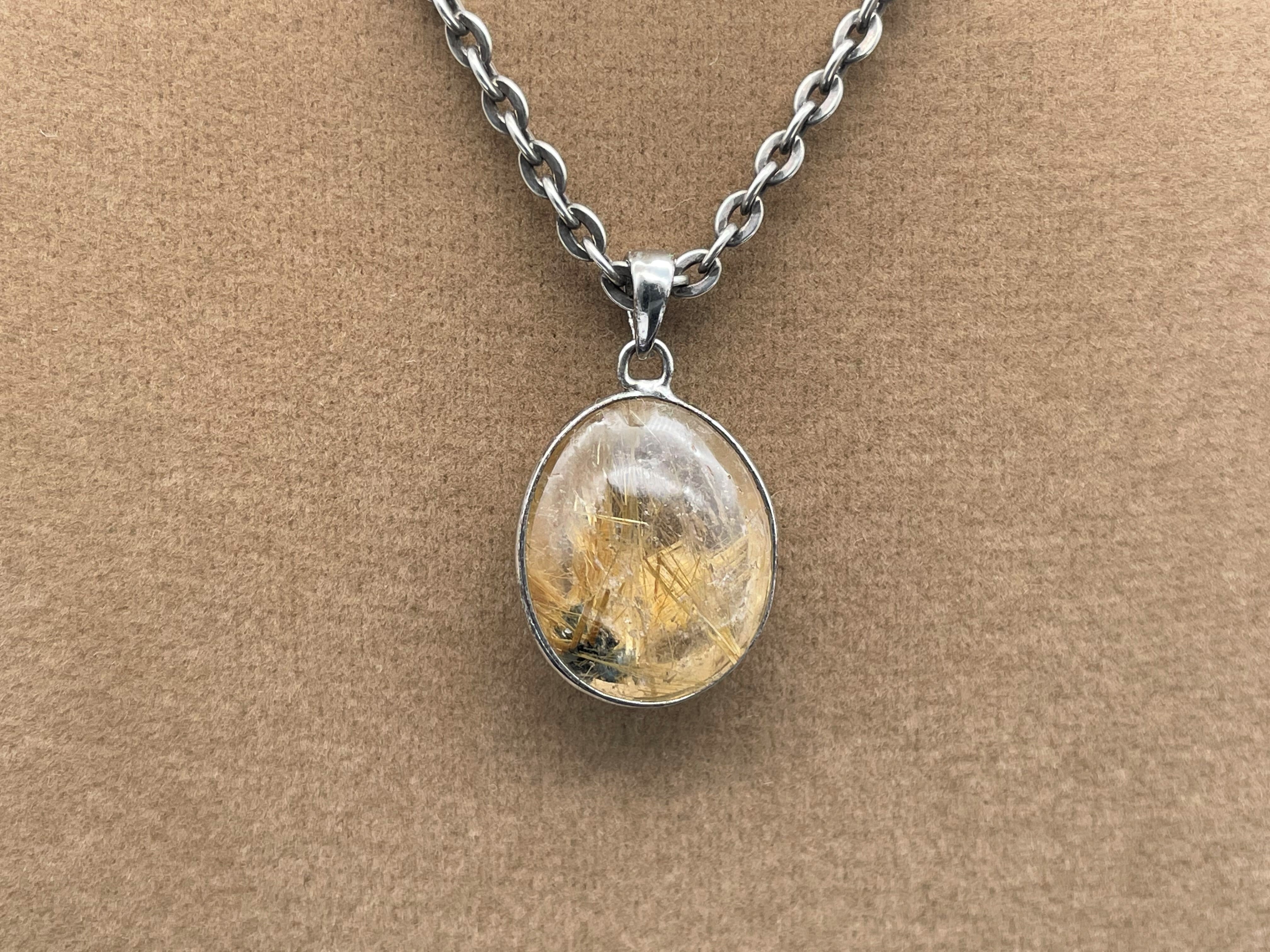 ルチルクォーツペンダントトップ[odbZ]高品位　シルバー925　金　財　仕事 ルチルクォーツペンダントトップ[odbZ]高品位 シルバー925 金 財 仕事