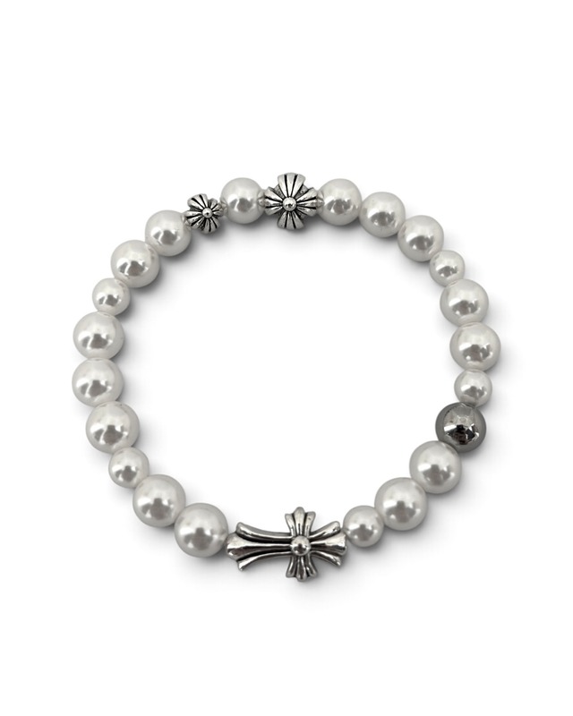 CROSS BEADS PEARL BRACELET