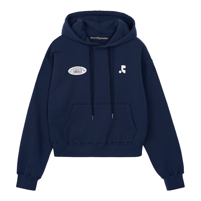 [rest & recreation] RR 22 LOGO CROPPED HOODIE - NAVY 正規韓国ブランド 韓国ファッション 韓国代行 rest recreation レストアンドレクリエーション restrecreation