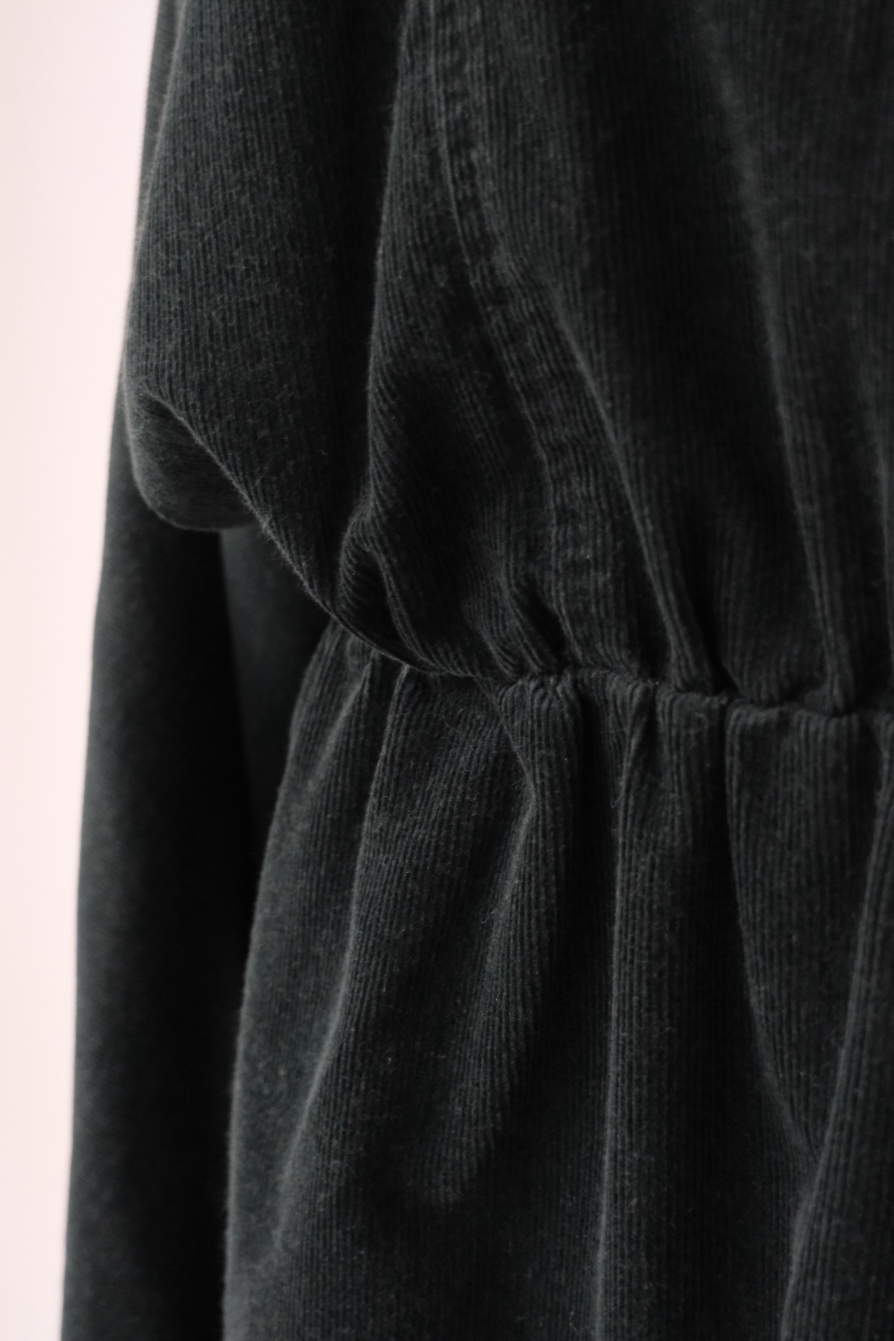 Black corduroy long sleeve shirt dress
