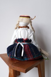 Handmade Lithuanian lady with linen plaits