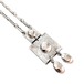 France vintage silver tone design long necklace