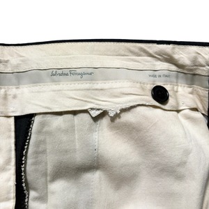 SALVATORE FERRAGAMO pinstripe tucked slacks