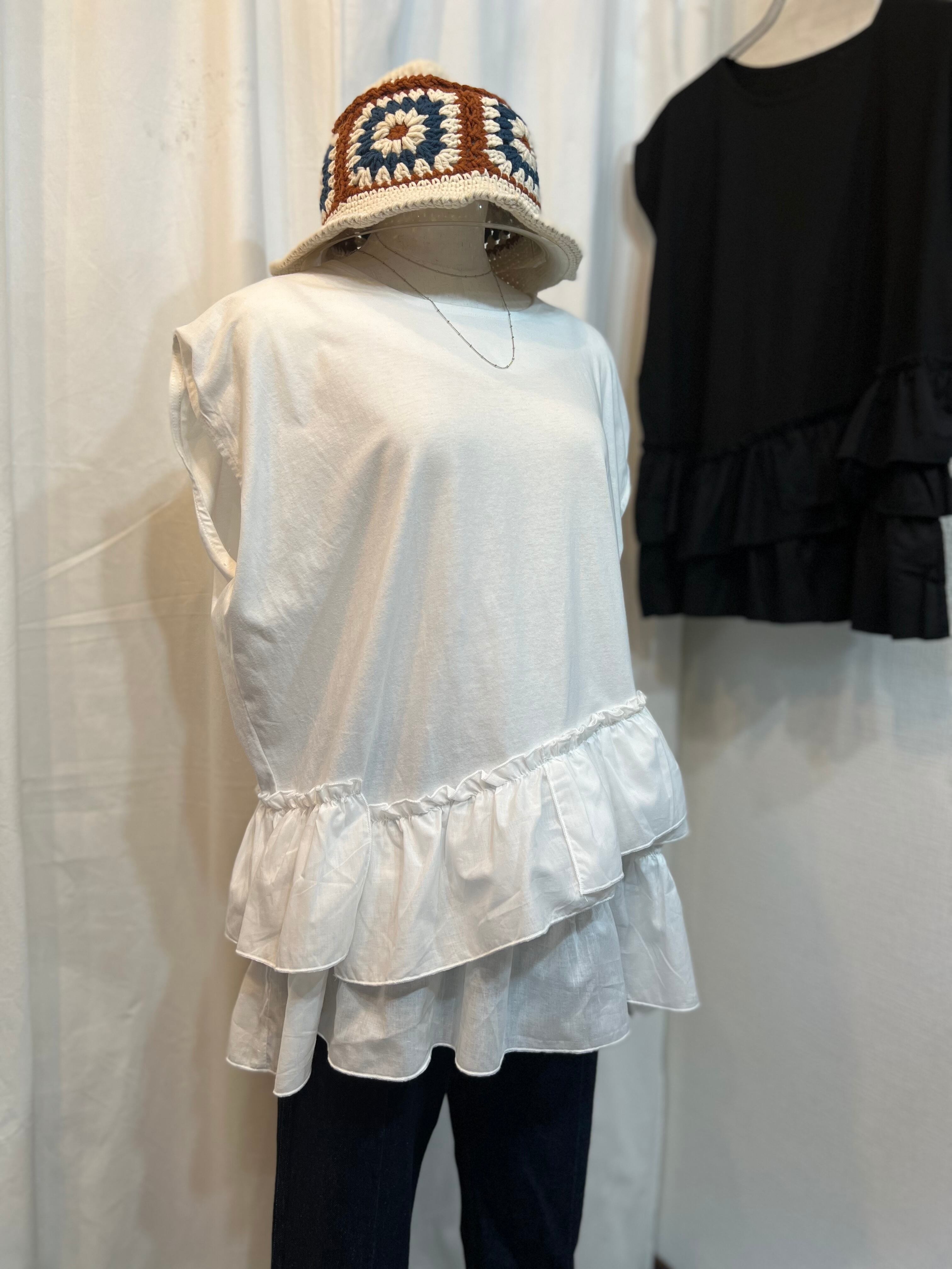 【Miel  select】ウエストフリルTシャツ