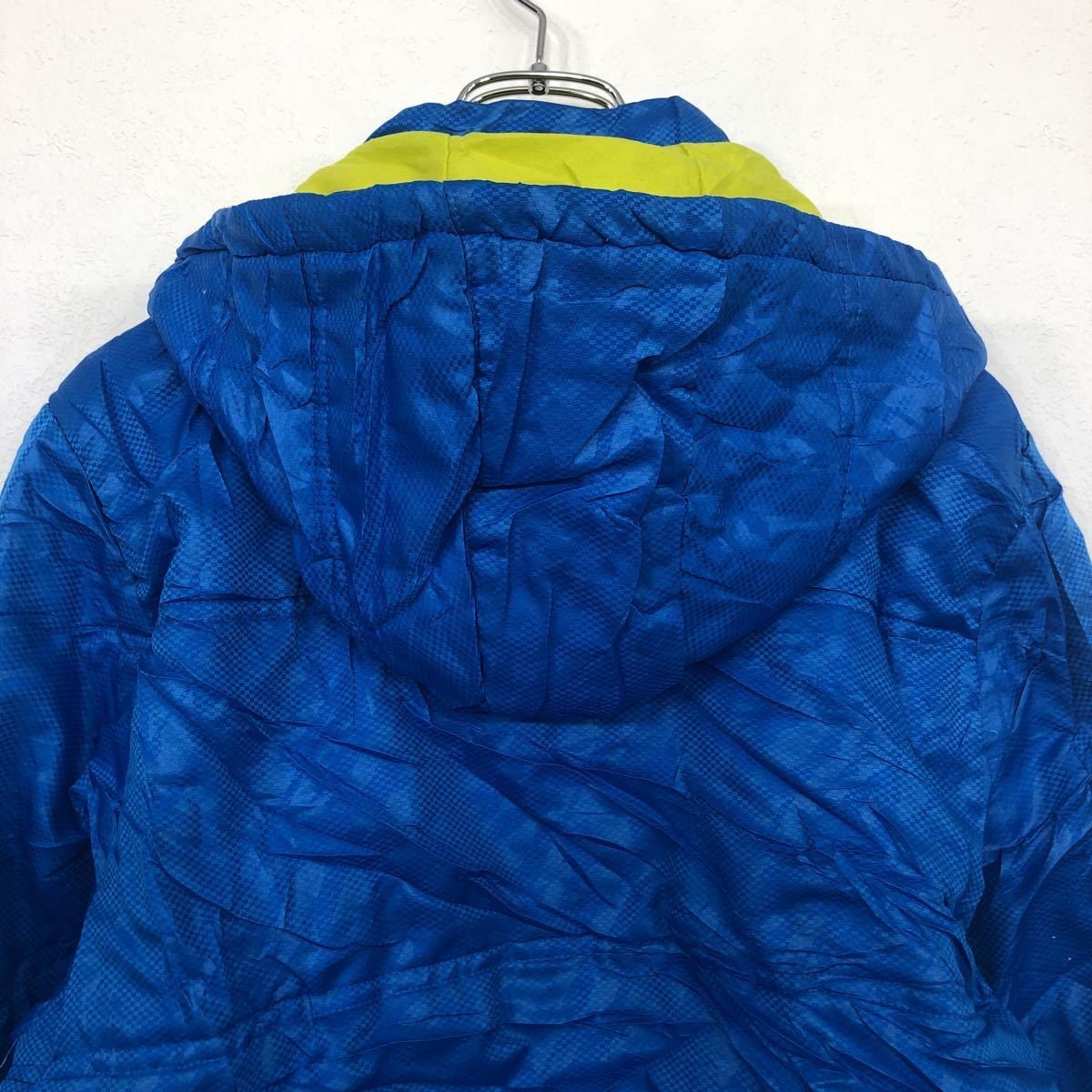 adidas ダウンジャケット キッズ 176 ブルー アディダス フード脱着