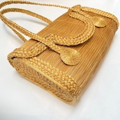 【ビオジュエリー】 黄金の草 カッピンドウラード パーティーバッグ クラッチハンドル