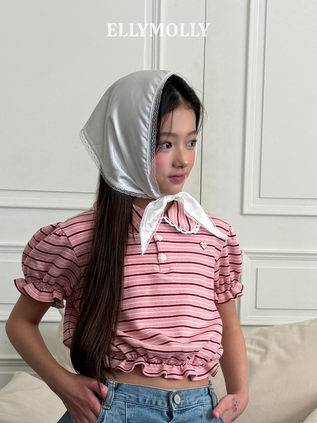 [予約][送料無料]≪ELLY MOLLY≫Curling Collar Frill T-Shirt 452