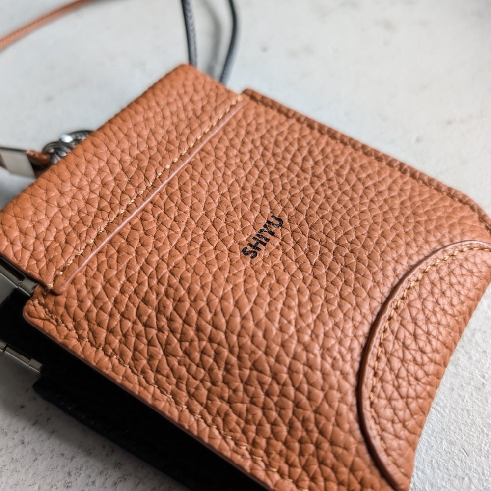 レザーネックストラップバネ口ケース ◇ スマホショルダー 財布