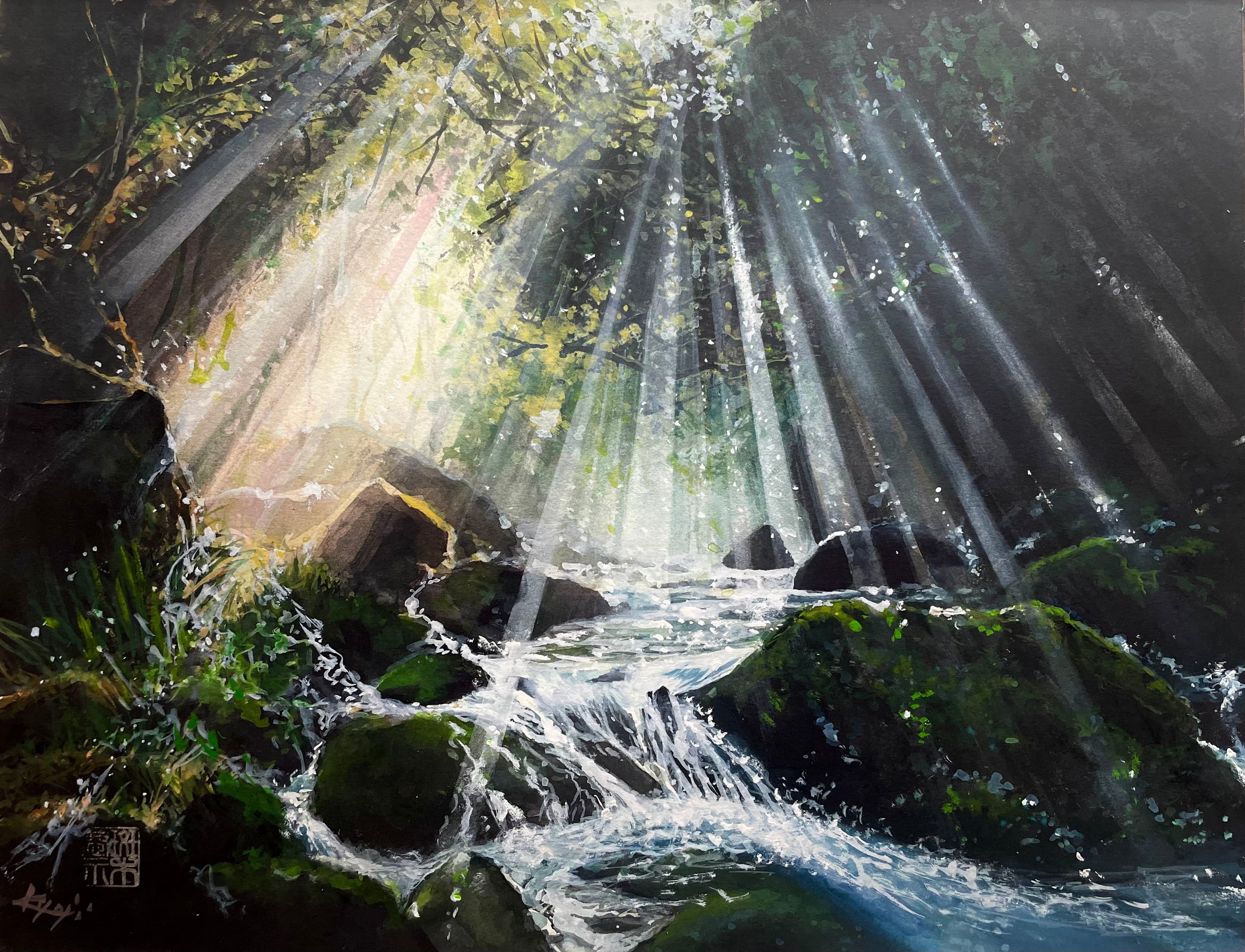 北鎌倉浄智寺山門水彩原画08 F6額装済み | PAY ID