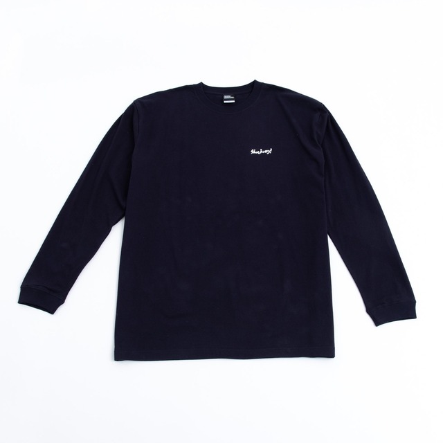 SHOEHURRY! SMALL LOGO COTTON LONG T-SHIRT(NAVY/WHITE) | 綿素材長袖Tシャツ(ネイビー/ホワイト)