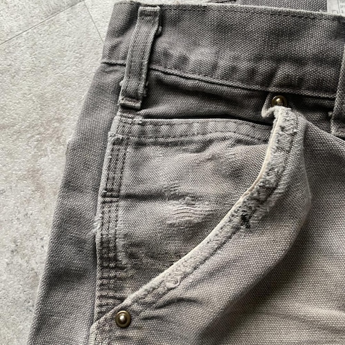 襤褸 USA生地製 グレー ダブルニー Carhartt B136 35×30 詳細写真16