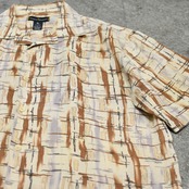 STASY ADAMS pattern ramie open collar shirt