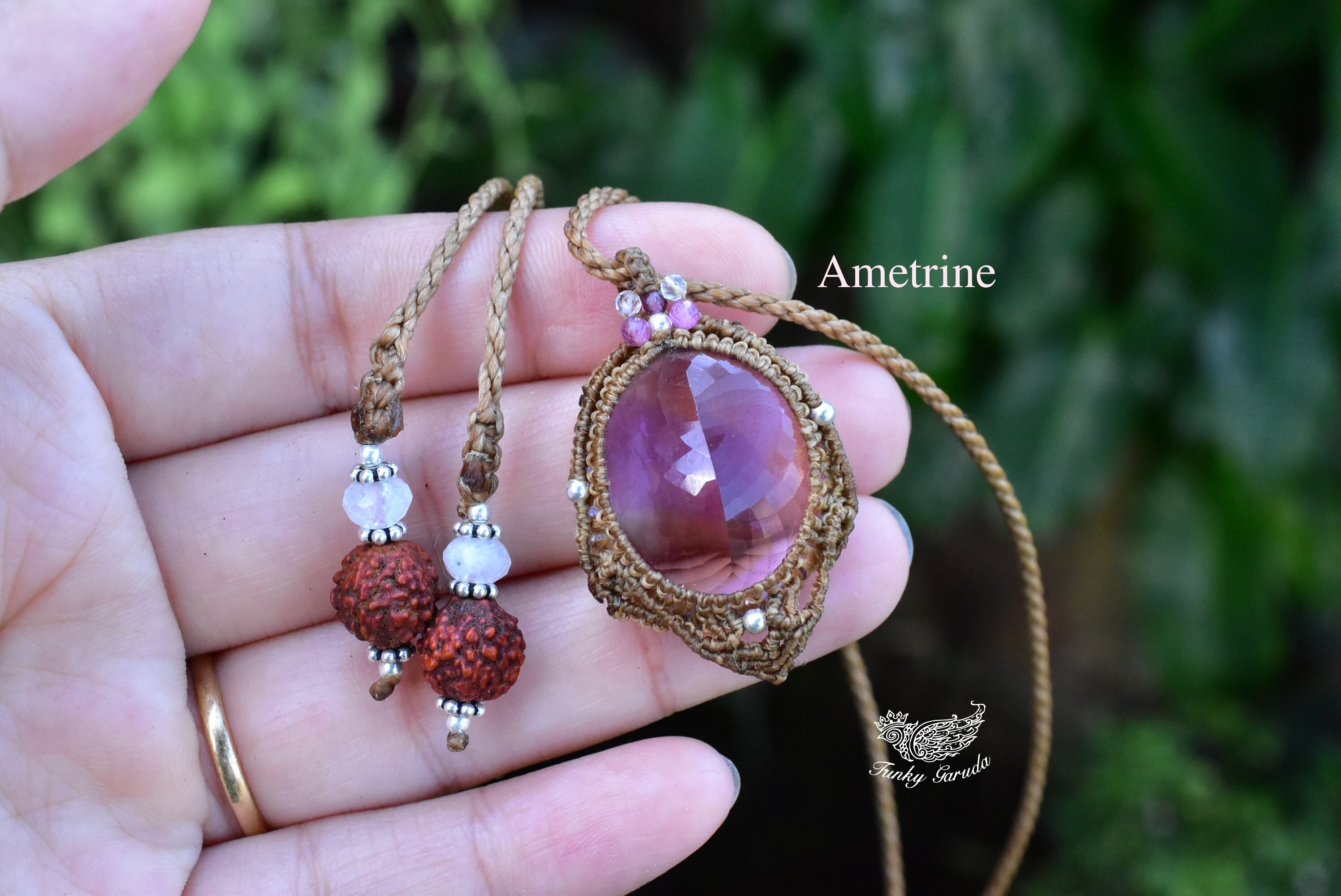 40ctファセットカット アメトリンマクラメペンダント amet015