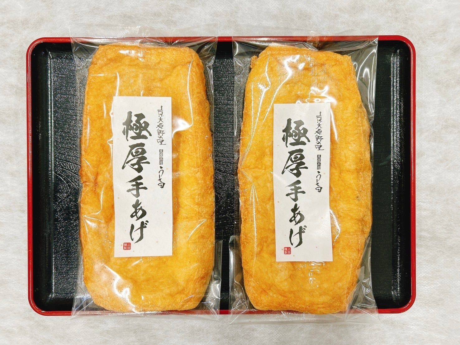 極厚手あげ（木箱1つに2枚入り） | 豆腐の取り寄せ・通販は京都 上田