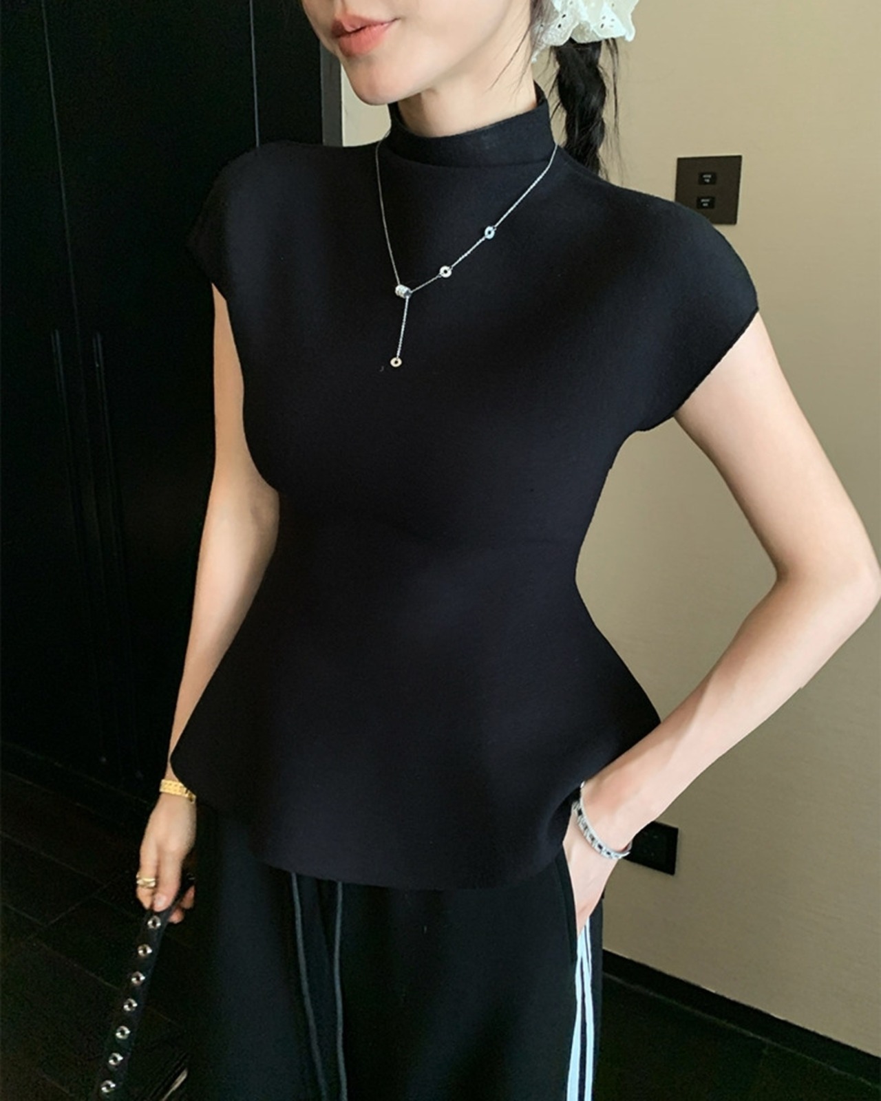 ハーフハイネックペプラムニット 3color A1005 - 12