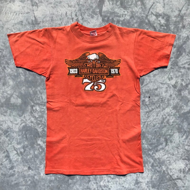 70's HARLEY DAVIDSON Tシャツ イーグル Collegiate Pacificボディ ...