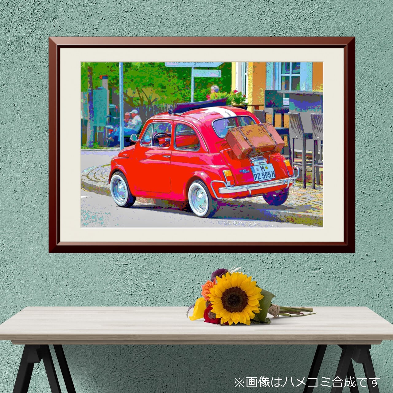 アートポスター】FIAT500（チンクエチェント）と行く旅（作品No.131