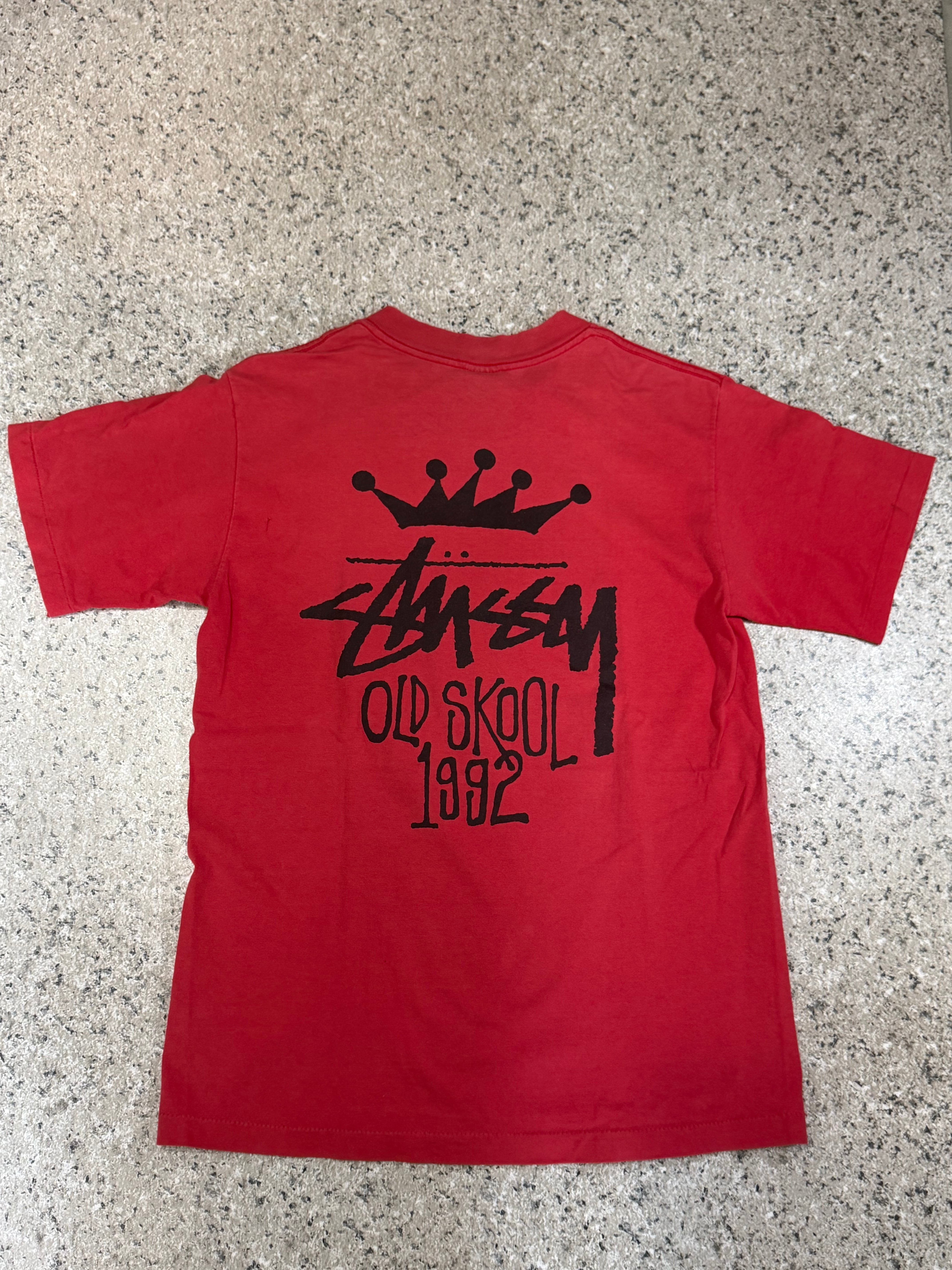 ビンテージStussy OLD SKOOL 1992 Tシャツ L STUSSY Old Skool 1992 T-shirt/ステューシー オールド スクール 1992
