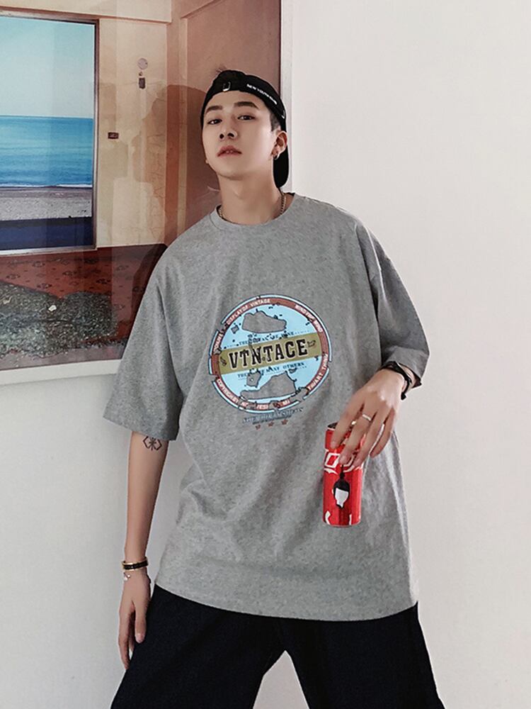 全3色 Tシャツ カットソー プリント カジュアル シンプル