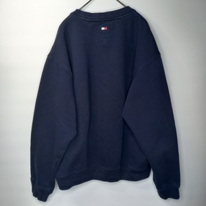 トミーヒルフィガー　クルーネック　スウェット　トレーナー　無地　裏起毛　ネイビー