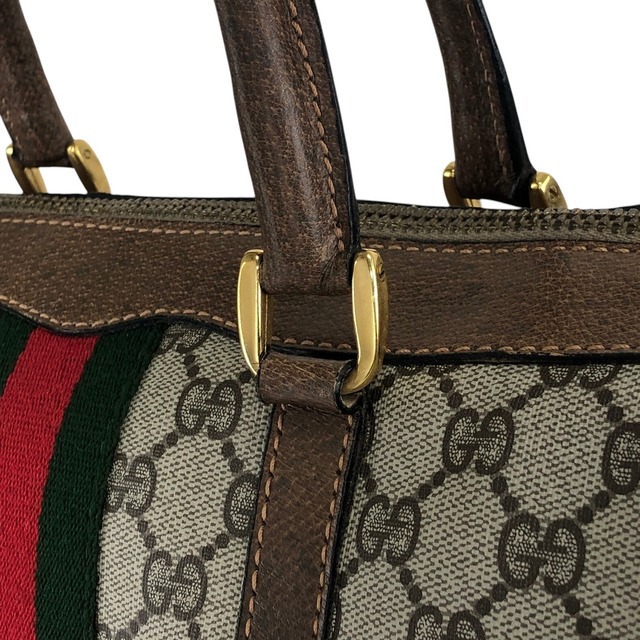 GUCCI グッチ シェリーライン GG ハンドバッグ ブラウン キャンバス ミニボストン vintage ヴィンテージ オールド wub827
