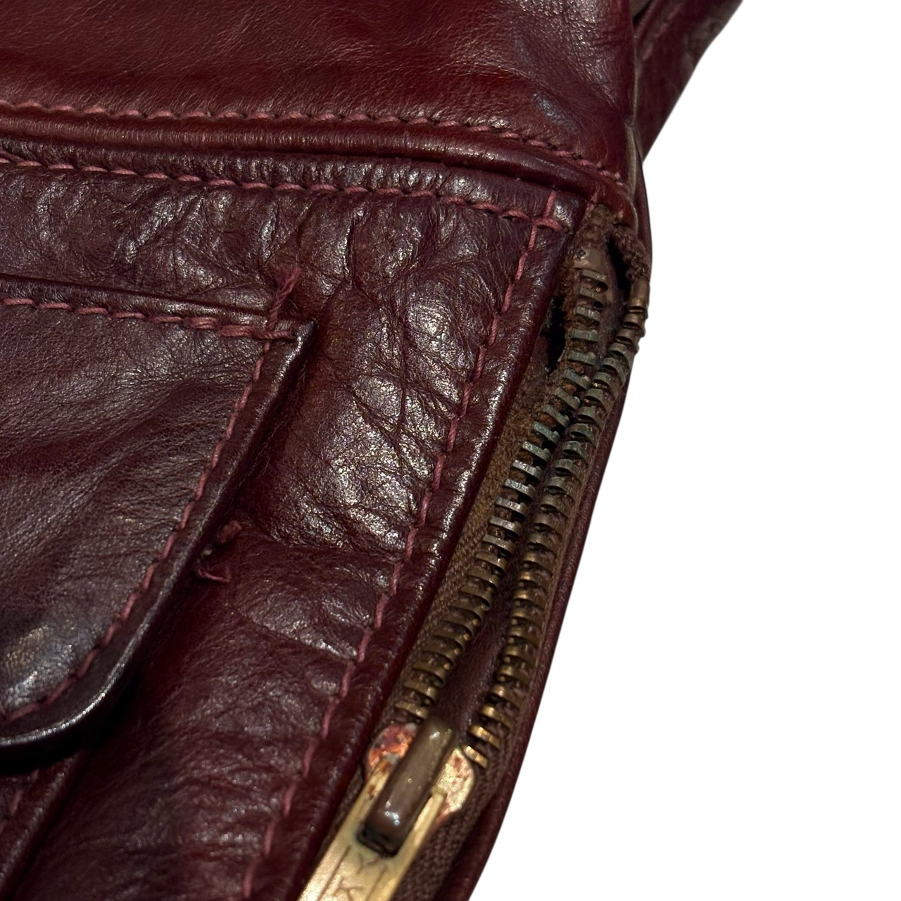 vintage 1970’s EAST WEST MUSICAL INSTRUMENTS leather jacket “SMOKE”