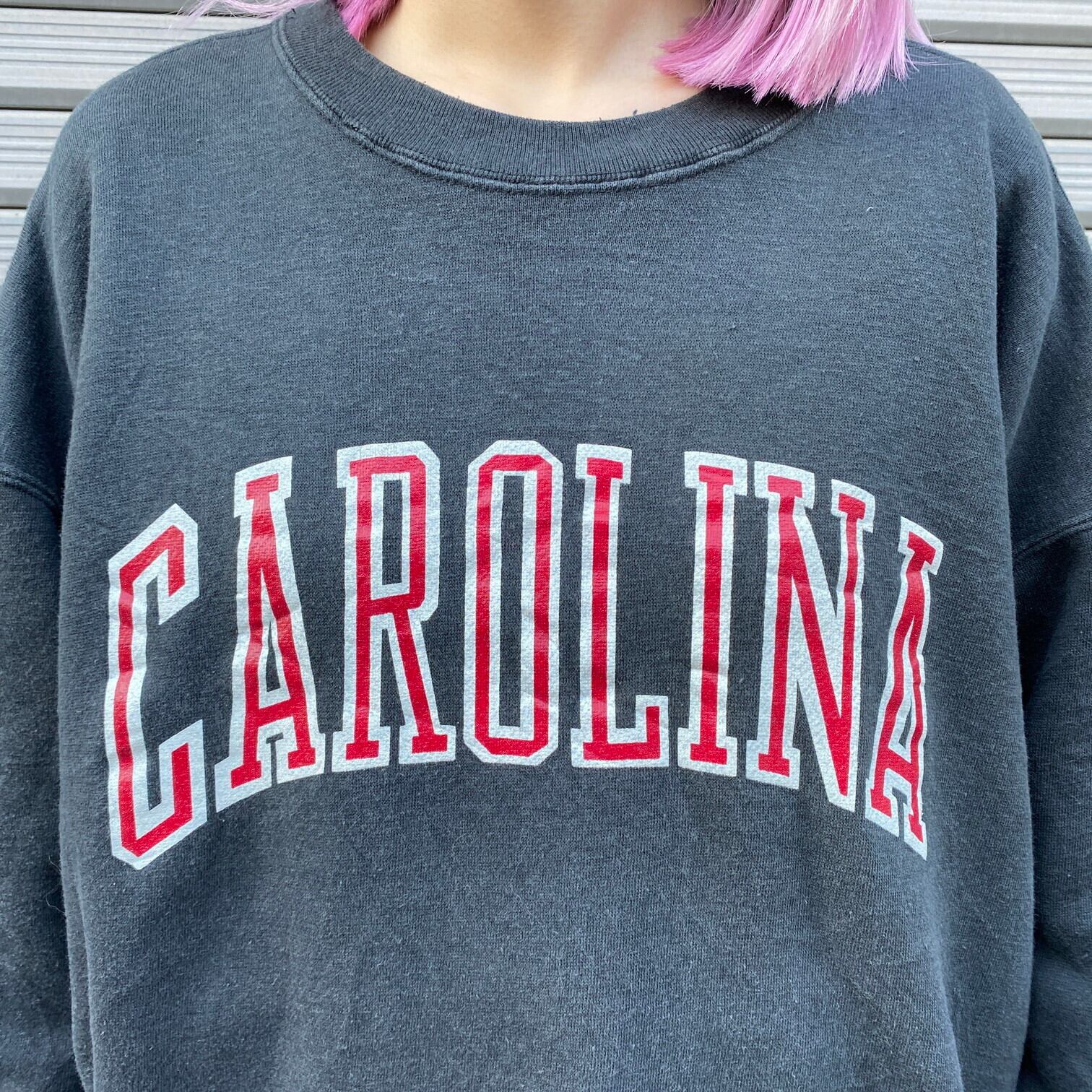 USA製 90年代 CAROLINA カレッジロゴ スウェット メンズL 古着 90s