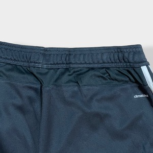 【adidas】トラックパンツ TRACK PANTS サッカー フットサル ジャージパンツ ジャージ下 裾チャック パフォーマンスロゴ プリント スリーストライプ CLIMACOOL アディダス ダークグレー US古着