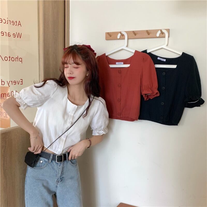 スタンダードスタイルシャツ ルーズショートスリーブトップス サマー レトロ 夏物 YY-ファッション15179742441